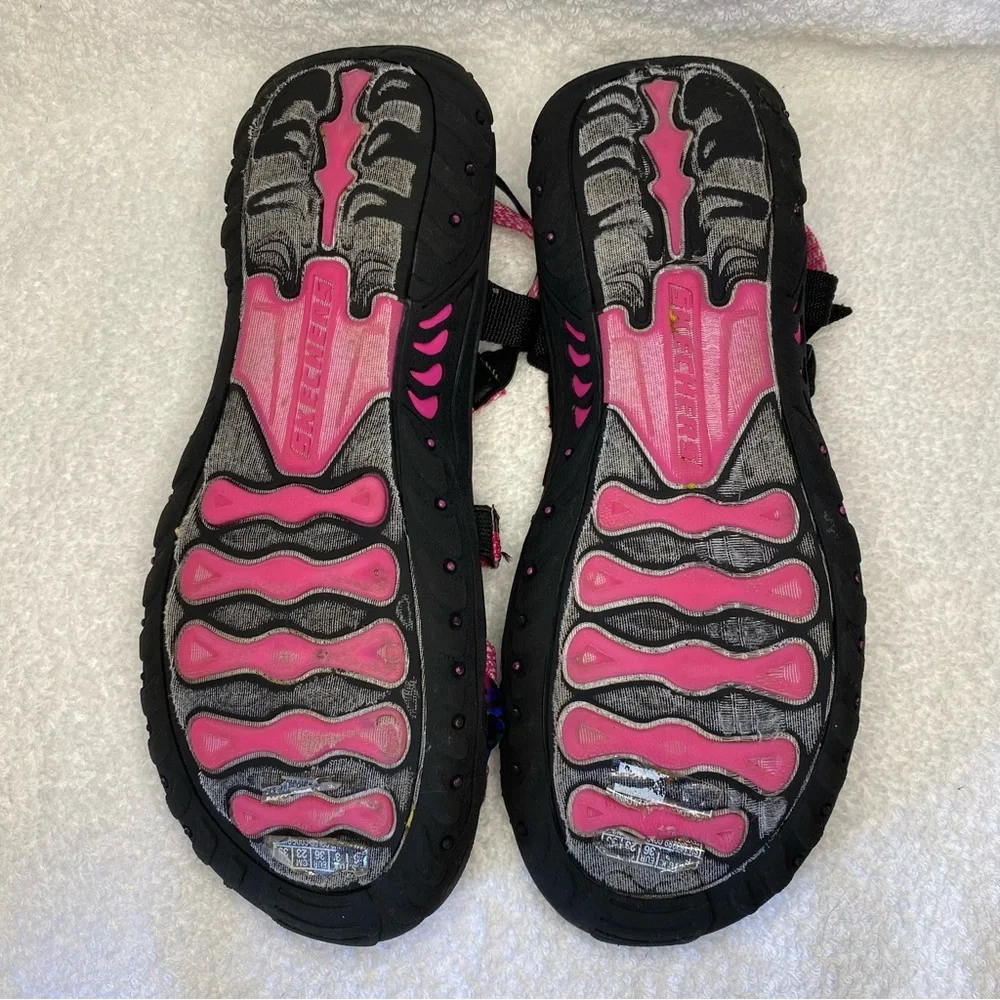 Skechers Womens Reggae Bright Direction Black Flats Strappy Sandals Size 6 EUC - Picture 6 of 13